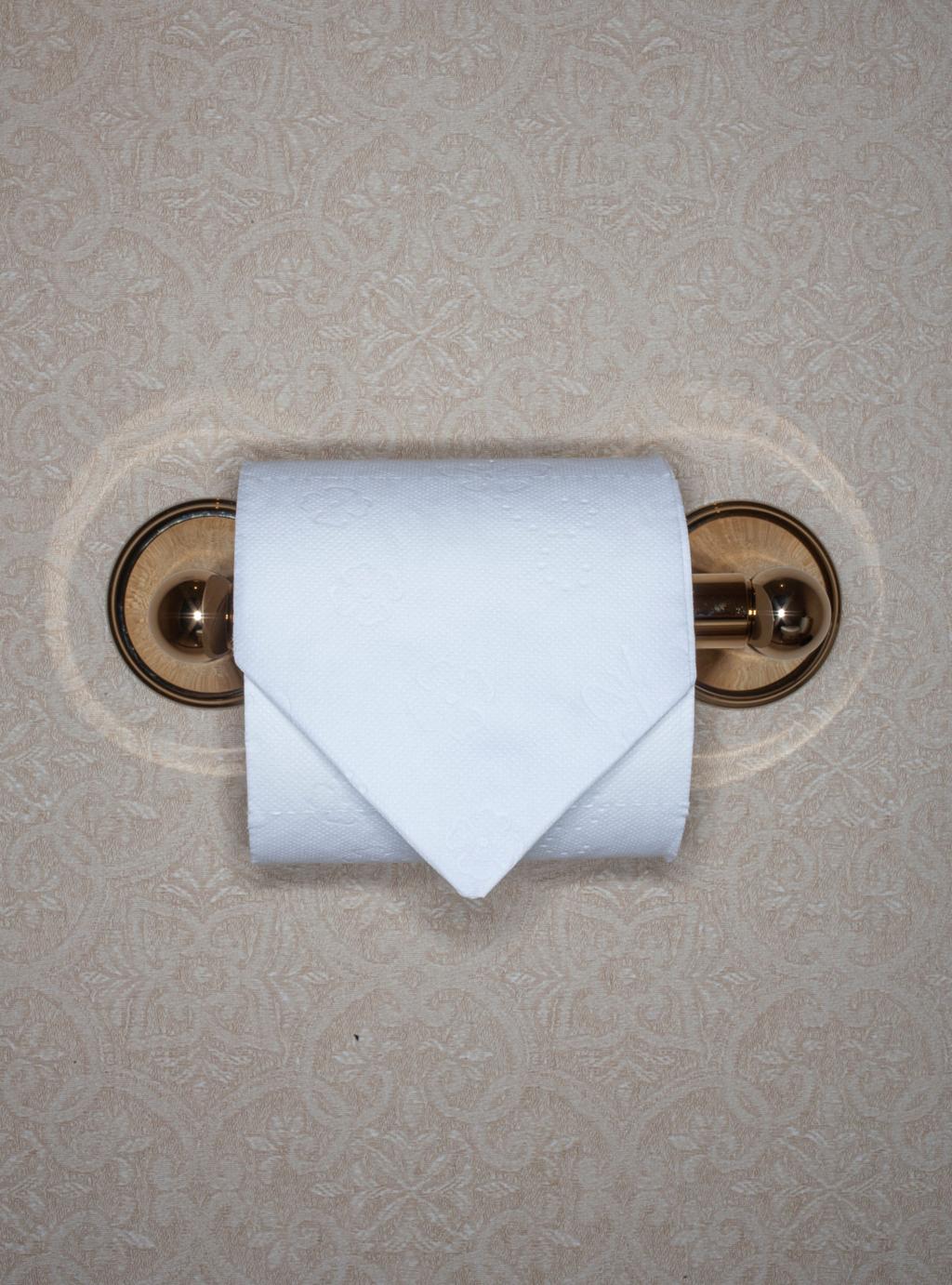 Toilet paper fold detail